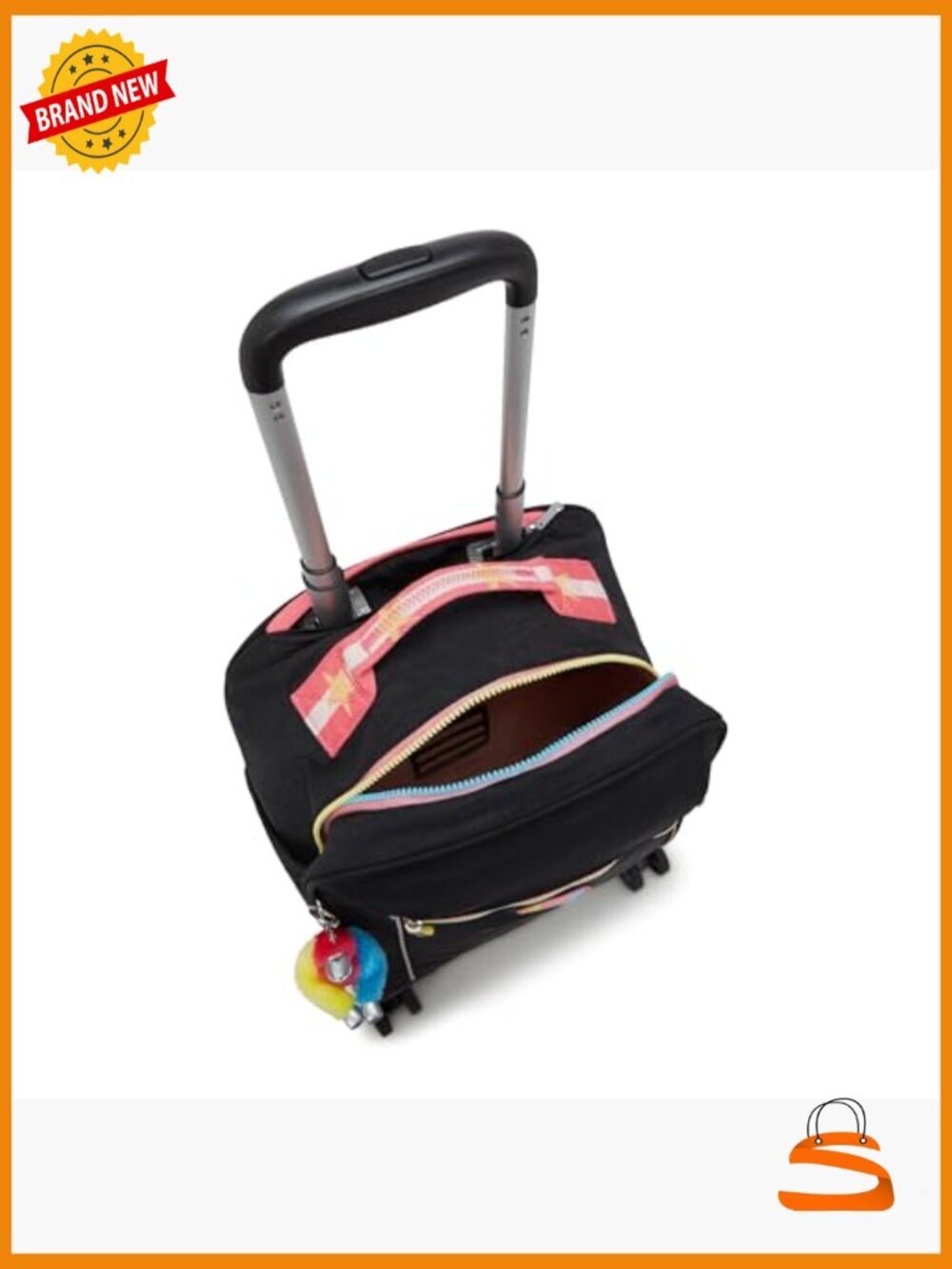 Rolling Backpack with Wheels, Lightweight Nylon, Front-Loading, Multiple - Picture 3 of 5